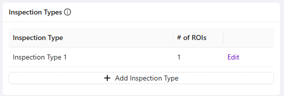 Inspection Types-Menü